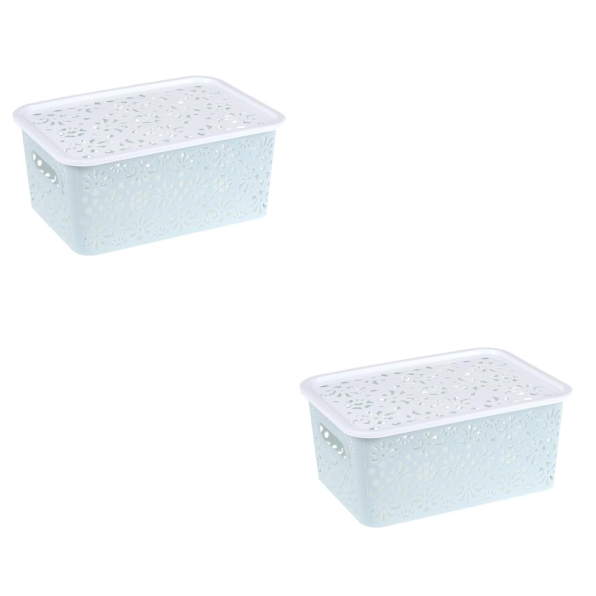 PRETYZOOM 2pcs Box Organization Baskets Storage Boxes with Lids Storage Bin with Lids Catch All Basket Closet Drawers Cosmetic Tray Pantry Storage Bins Panties Storage Basket