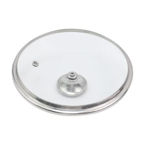 Tsnamay 7 Inch Clear Glass Pot Lid for Frying Pan Replacement Cover Can Withstand 428°F (220℃) with Stainless Steel Knobs,Round Knobs Polished Silver