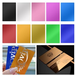 premium aluminum business cards & etched products - durable, multifunctional, ideal for personalization, perfect for various occasions - 100 pcs, 10 color