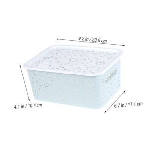 PRETYZOOM 2pcs Box Organization Baskets Storage Boxes with Lids Storage Bin with Lids Catch All Basket Closet Drawers Cosmetic Tray Pantry Storage Bins Panties Storage Basket