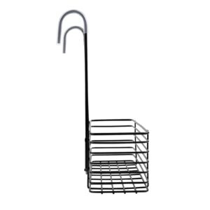 Pastlla Hanging Shower Rack, 304 Stainless Steel Bathroom Rack Storage Rack Shampoo Bracket, Shower Caddy Hanging, No Drilling, the Back Hook Can be Rotated, Single Layer Shelf, Black