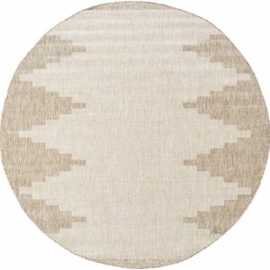 BoutiqueRugs Djugun Moroccan Geometric Area Rug - Outdoor Safe - Performance Rug for Porch, Patio, Entryway - High Traffic Rug - Beige, Cream, Tan, Brown - 2' x 2'11" (2x3 Small Area Rug)