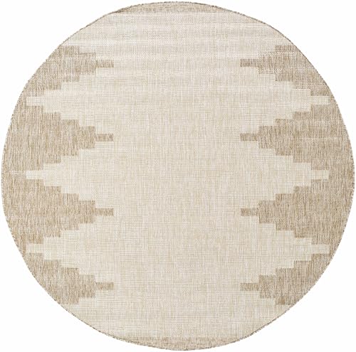 BoutiqueRugs Djugun Moroccan Geometric Area Rug - Outdoor Safe - Performance Rug for Porch, Patio, Entryway - High Traffic Rug - Beige, Cream, Tan, Brown - 2' x 2'11" (2x3 Small Area Rug)