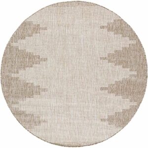 BoutiqueRugs Djugun Moroccan Geometric Area Rug - Outdoor Safe - Performance Rug for Porch, Patio, Entryway - High Traffic Rug - Beige, Cream, Tan, Brown - 2' x 2'11" (2x3 Small Area Rug)