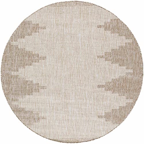 BoutiqueRugs Djugun Moroccan Geometric Area Rug - Outdoor Safe - Performance Rug for Porch, Patio, Entryway - High Traffic Rug - Beige, Cream, Tan, Brown - 2' x 2'11" (2x3 Small Area Rug)