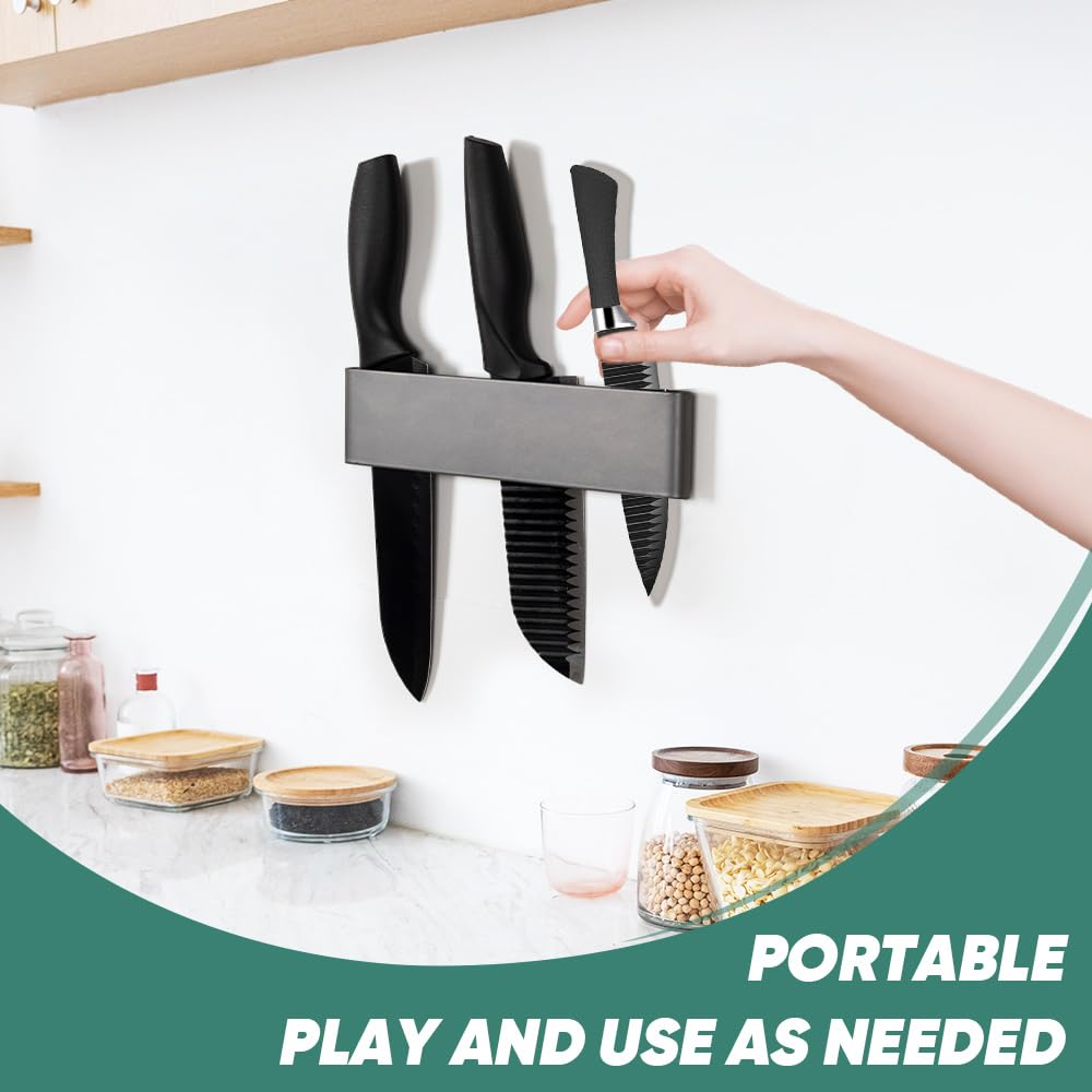 Knife Holder for Wall, 7.8 Inch Stainless Steel Knife Strip for Kitchen Utensil Organizer Accessories,Wall Mount Magnet Knife Bar No Drilling