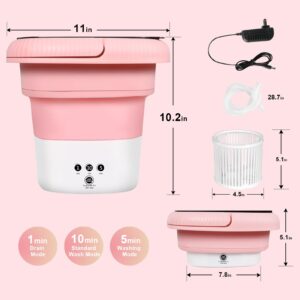 Portable Washing Machine, Mini Washer, 6.5L Foldable Mini Washing Machine with 3 Modes Deep Cleaning of Baby Clothes, Burp Cloths, Underwear, Socks, Shirt for Apartment, Dorm, RV Travel Laundry