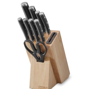 Chicago Cutlery Damen (10-PC) Built-In Sharpener Kitchen Knife Block Set with Steak Knives, Ergonomic Handles and Sharp Stainless Steel Professional Chef Knife Set