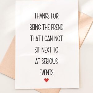 TEEMI-Funny Card For Friend, Best Friend Birthday Card, Funny Bestie Birthday Day Card, Thank You Card, Card For Him Her Them CANNOT Sit NEXT TO