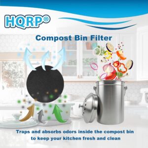 HQRP 6-Pack Charcoal Filters for Compost Bucket 7.25 Inch Round Compost Bin Filter for Kitchen Countertop Pail