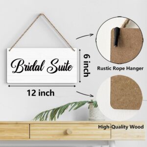 Rustic Wedding Bridal Suite Sign, Wedding Decor Wedding Stuff Engagement Wedding Party Decorations, Engagement Wedding Photo Props Sign 12x6 Inches (White)