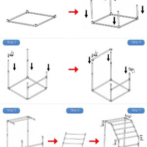 Heavy Duty Outdoor Towel Rack, Hutigertech 7 Tier Freestanding Poolside Pipe Towel Rack with Installation Hammer for Beaches,Swimming Pools,Bathroom