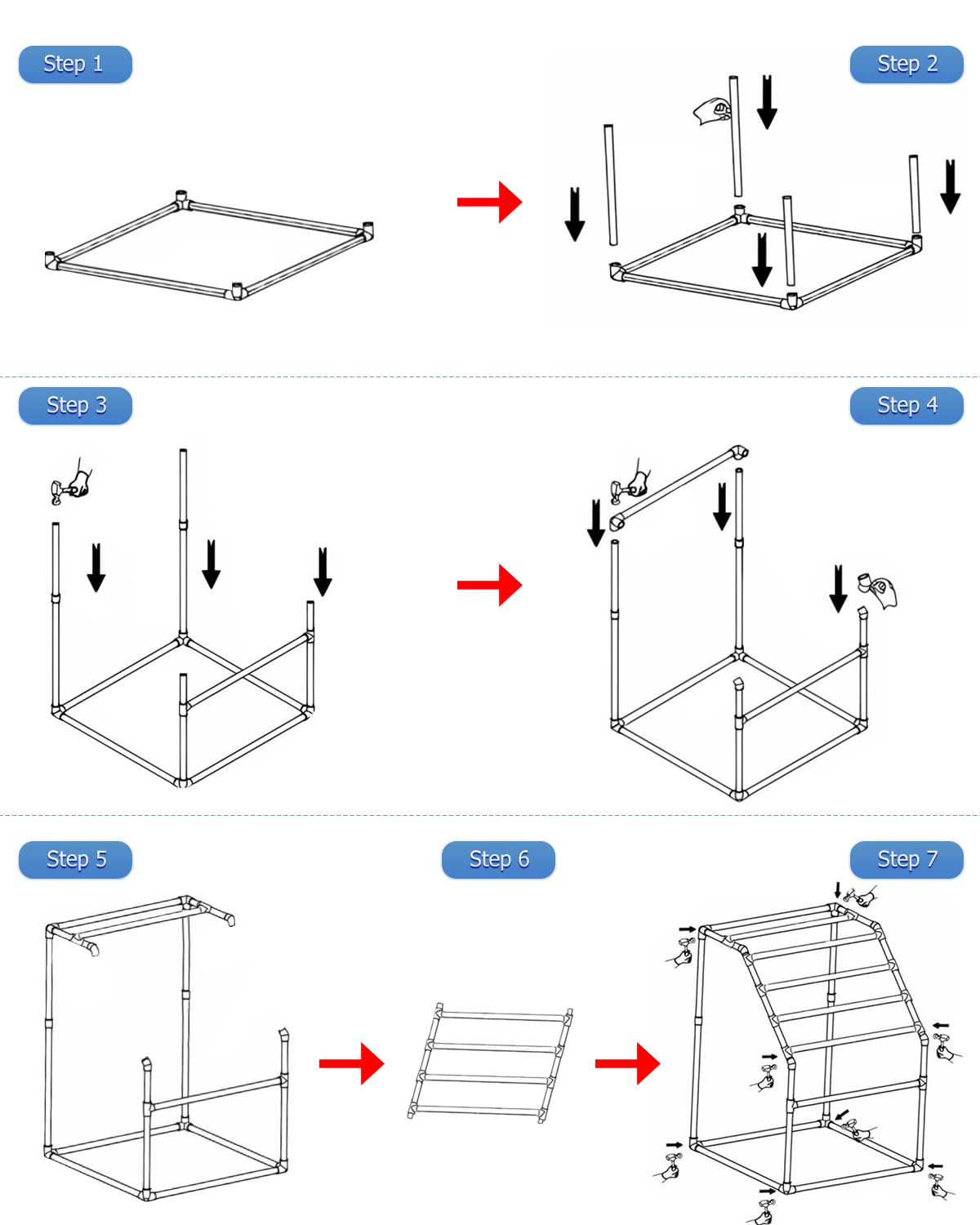 Heavy Duty Outdoor Towel Rack, Hutigertech 7 Tier Freestanding Poolside Pipe Towel Rack with Installation Hammer for Beaches,Swimming Pools,Bathroom