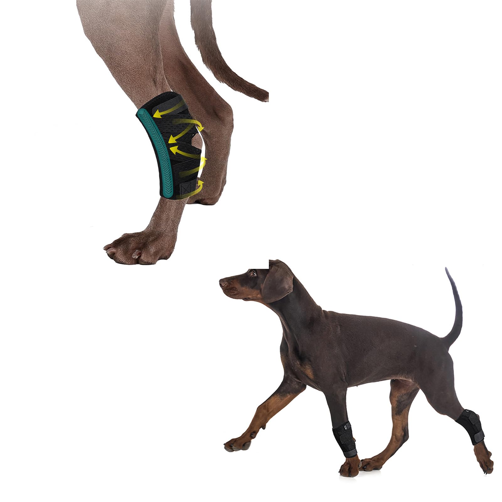 (S/M) Dog Leg Brace for Fornt and Back Leg, Canine Hock Brace for Rear Legs with Dual Metal Strips,Joint Warps Strong Support Help for Hind Leg Injuries Sprains Arthritis Torn ACL(1Pair)