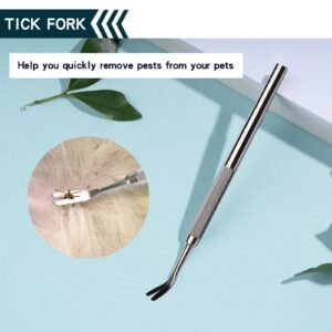 Generic Tick Removal Tool,Tick Remover for Dogs,Pet First aid kit Ttwister Tweezers,Tick Key,Dog Hiking Camping Gear,Cat flea and tick Treatment (1 Set), Metal ash