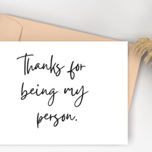 TEEMI-Thanks for Being My Person/just Because card/Thank You Gift for Friend/Card for Best Friend/BFF Card/Best Friend Birthday Card