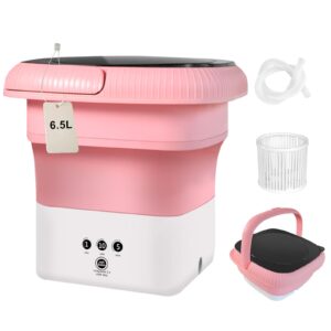 portable washing machine, mini washer, 6.5l foldable mini washing machine with 3 modes deep cleaning of baby clothes, burp cloths, underwear, socks, shirt for apartment, dorm, rv travel laundry