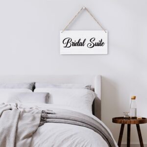 Rustic Wedding Bridal Suite Sign, Wedding Decor Wedding Stuff Engagement Wedding Party Decorations, Engagement Wedding Photo Props Sign 12x6 Inches (White)