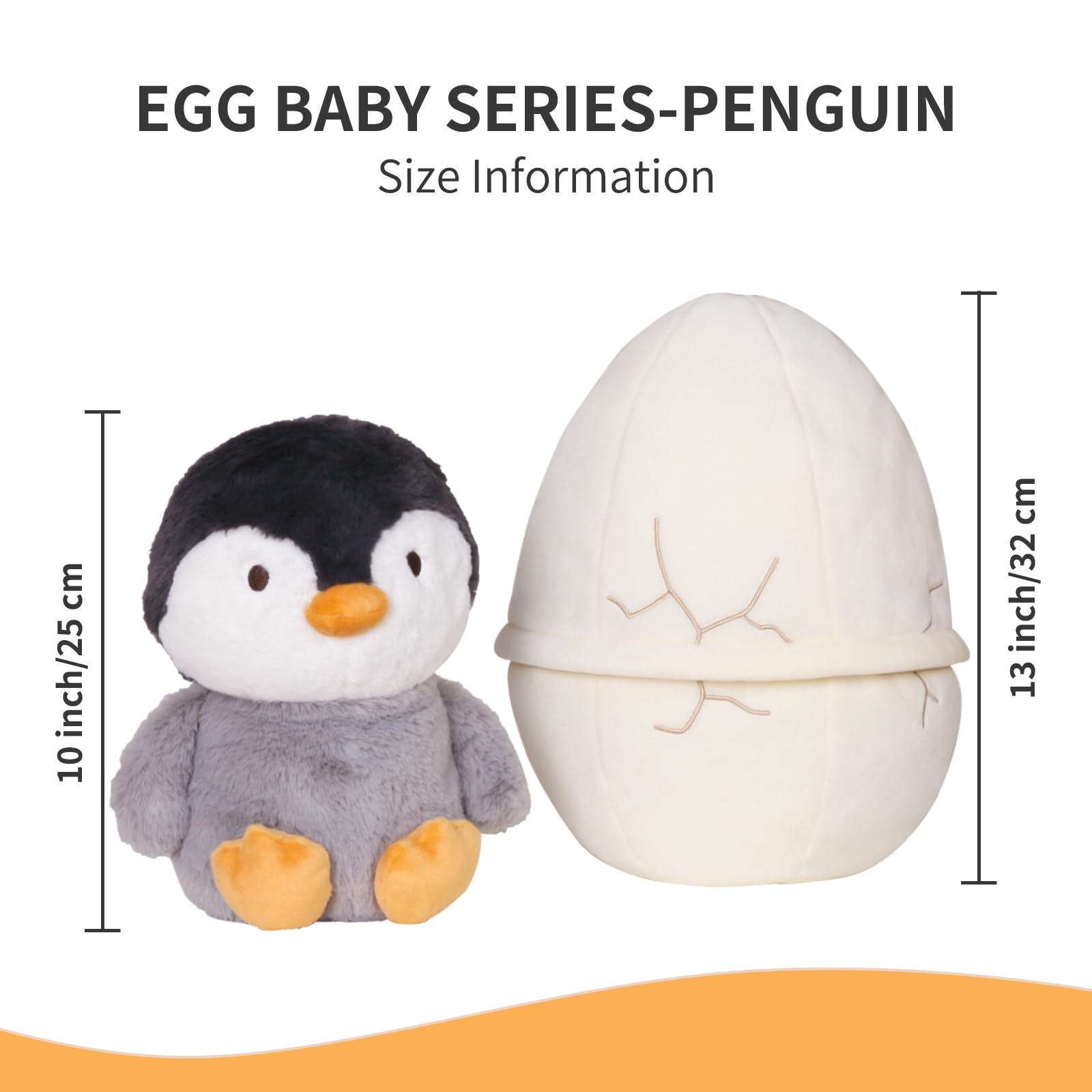 2024 New Penguin Egg Plush Pillow, 13in Surprise Zip-Up Egg Hideaway Penguin Stuffed Animal, Cute Stuffed Toys for Boys and Girls Birthday, (Penguin+Egg)