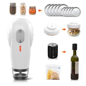 electric vacuum sealer kit, all in one for mason jars, bags, and wine bottles, ideal for food storage, beverage saver, meal prep, pickling and preserving