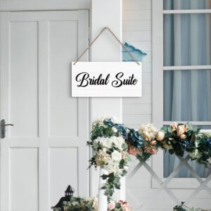 Rustic Wedding Bridal Suite Sign, Wedding Decor Wedding Stuff Engagement Wedding Party Decorations, Engagement Wedding Photo Props Sign 12x6 Inches (White)