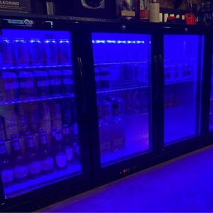 New Procool Refrigeration 3-door Glass Front Back Bar Beverage Cooler with Blue LED; 54" Wide