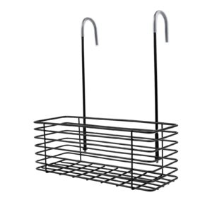 Pastlla Hanging Shower Rack, 304 Stainless Steel Bathroom Rack Storage Rack Shampoo Bracket, Shower Caddy Hanging, No Drilling, the Back Hook Can be Rotated, Single Layer Shelf, Black