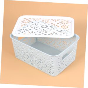 PRETYZOOM 2pcs Box Organization Baskets Storage Boxes with Lids Storage Bin with Lids Catch All Basket Closet Drawers Cosmetic Tray Pantry Storage Bins Panties Storage Basket