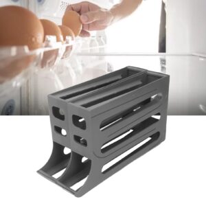 Egg Holder for Refrigerator, 60 Count Automatic Rolling Egg Dispenser with 4 Tier & Double Rows, Space Saving Egg Tray Organizer Egg Storage Container for Fridge & Countertop