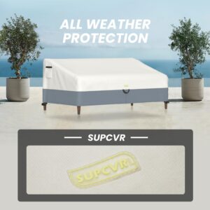 SUPCVR Patio Loveseat Cover, 100% Waterproof Heavy Duty Outdoor Sofa Bench Cover, Patio Lawn Furniture Covers with Air Vent and Handles, 88 W x 40 D x 33 H Inches (88" W X 40" D X 33" H)