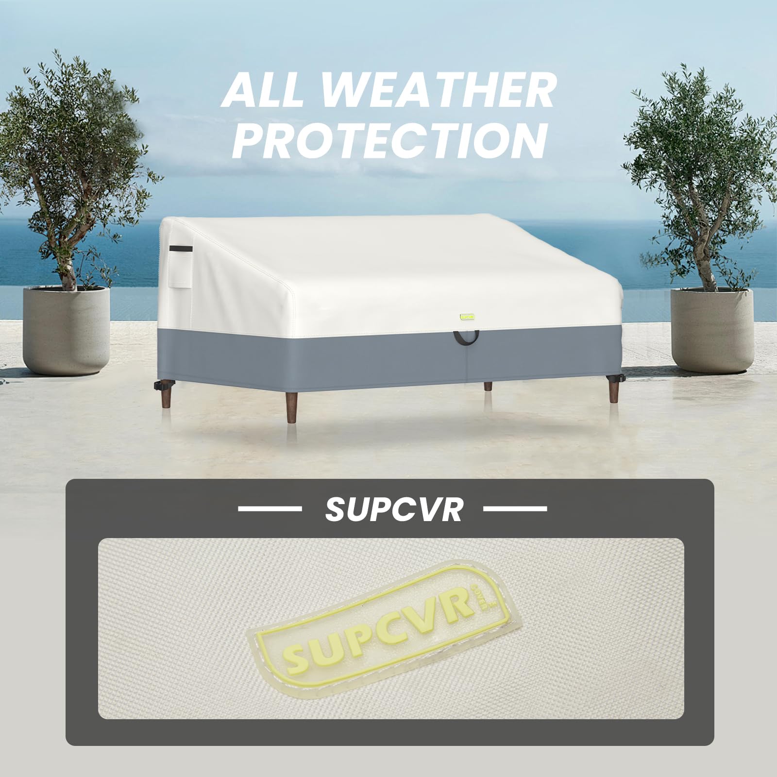 SUPCVR Patio Loveseat Cover, 100% Waterproof Heavy Duty Outdoor Sofa Bench Cover, Patio Lawn Furniture Covers with Air Vent and Handles, 88 W x 40 D x 33 H Inches (88" W X 40" D X 33" H)