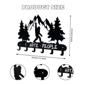 Ecqizer Bigfoot Sasquatch Hooks Wall Decor-Bigfoot Hangers and Key Hooks Holder-Clothes Sasquatch Hat Rack and Backpack Hanger-Bigfoot Wall Art Decor for Storage, Living Room, Hallway, Bedroom, Black