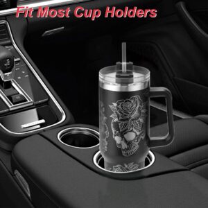 40oz Skull Flower Tumbler With Lid and Straw, 40oz Tumbler Wrap, Stainless Steel Insulated Tumbler for Water, Iced Tea or Coffee - Unique Gift