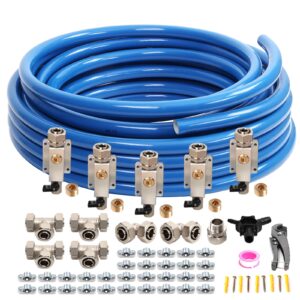 3/4"×120'&200'&300' compressed air line kit,hdpe-aluminum-hdpe piping,includes 2×right angle fittings and 4×tee fittings,leak proof&easy to install garage air line kit,shop air line kit