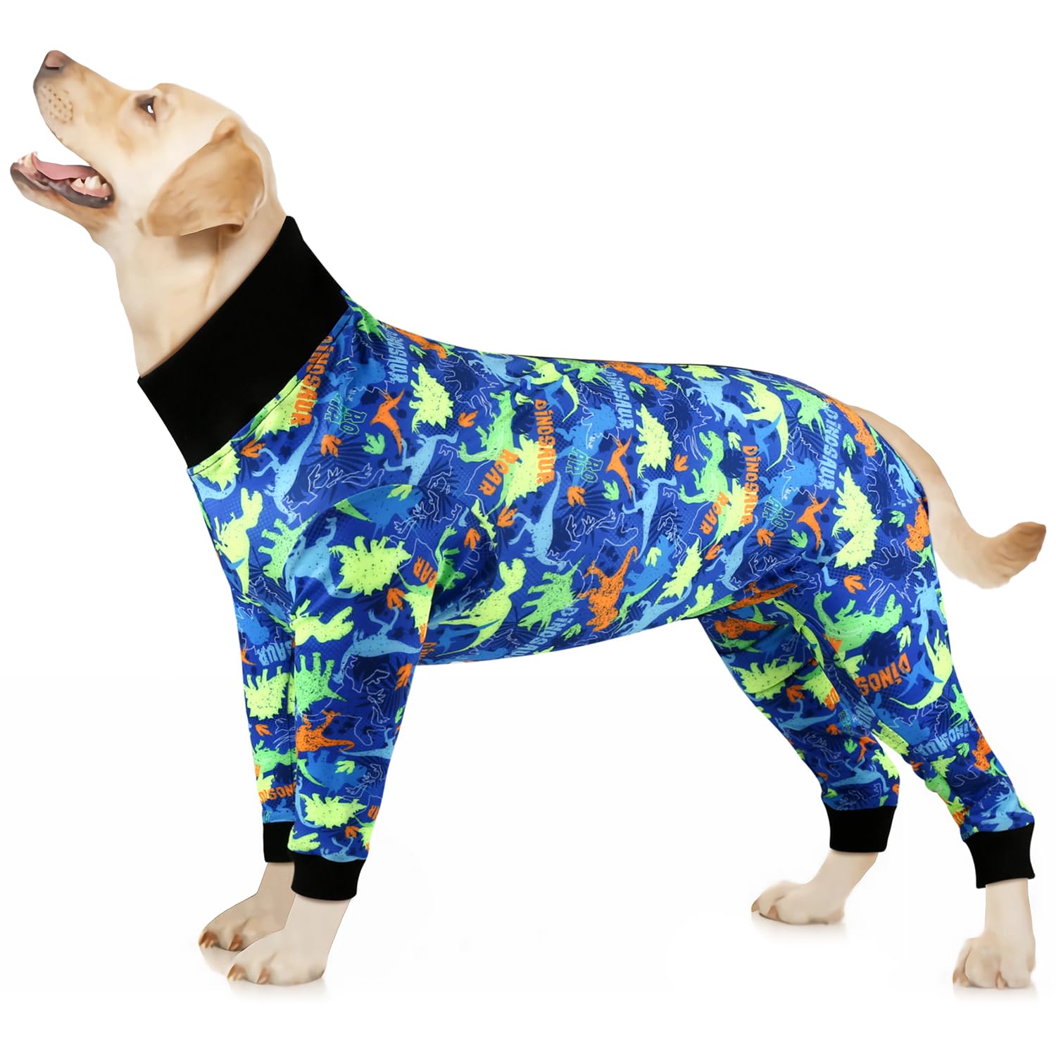 Etdane Dog Onesie Surgery Recovery Suit for Female Male Dogs After Spayed Suit Surgical Recovery Suit Anti Shedding Body Suit for Small Medium Large Dog Dinosaurs/L