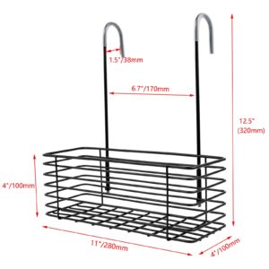 Pastlla Hanging Shower Rack, 304 Stainless Steel Bathroom Rack Storage Rack Shampoo Bracket, Shower Caddy Hanging, No Drilling, the Back Hook Can be Rotated, Single Layer Shelf, Black