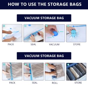 BAMCOO Vacuum Seal Bags for Clothing with Electric Pump, 15 Pack (3 Jumbo 3 Large 3 Medium 3 Small 3 Roll Up Vacuum Bags) Space Bags Vacuum Storage Bags for Travel, Luggage, Blankets, Bedding