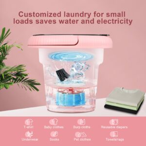 Portable Washing Machine, Mini Washer, 6.5L Foldable Mini Washing Machine with 3 Modes Deep Cleaning of Baby Clothes, Burp Cloths, Underwear, Socks, Shirt for Apartment, Dorm, RV Travel Laundry