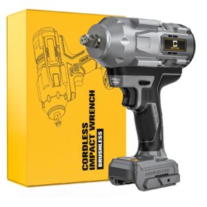 cordless impact wrench 1/2 inch for dewalt battery, 900ft-lbs (1200n.m) brushless electric impact gun includes led work light, 2100rpm high torque impact driver, bare tool only