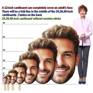 1 Pc, Custom Big Head with Your Photo | Fun Face Cardboard Cutout | Big Heads on a Stick | Life Size face on a Stick | Upload Your Photo | 6-18" Tall