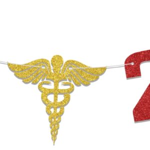 FNP 2024 Banner, Nurse Graduation Decorations, Nursing School Survivor, Masters Degree Graduation Decor Supplies Red Gold