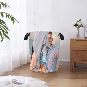 Personalized Photo Laundry Hampers Custom Laundry Basket Design Your Photo Text Logo Clothes Hamper for Dormitory Home Bathroom Hotel