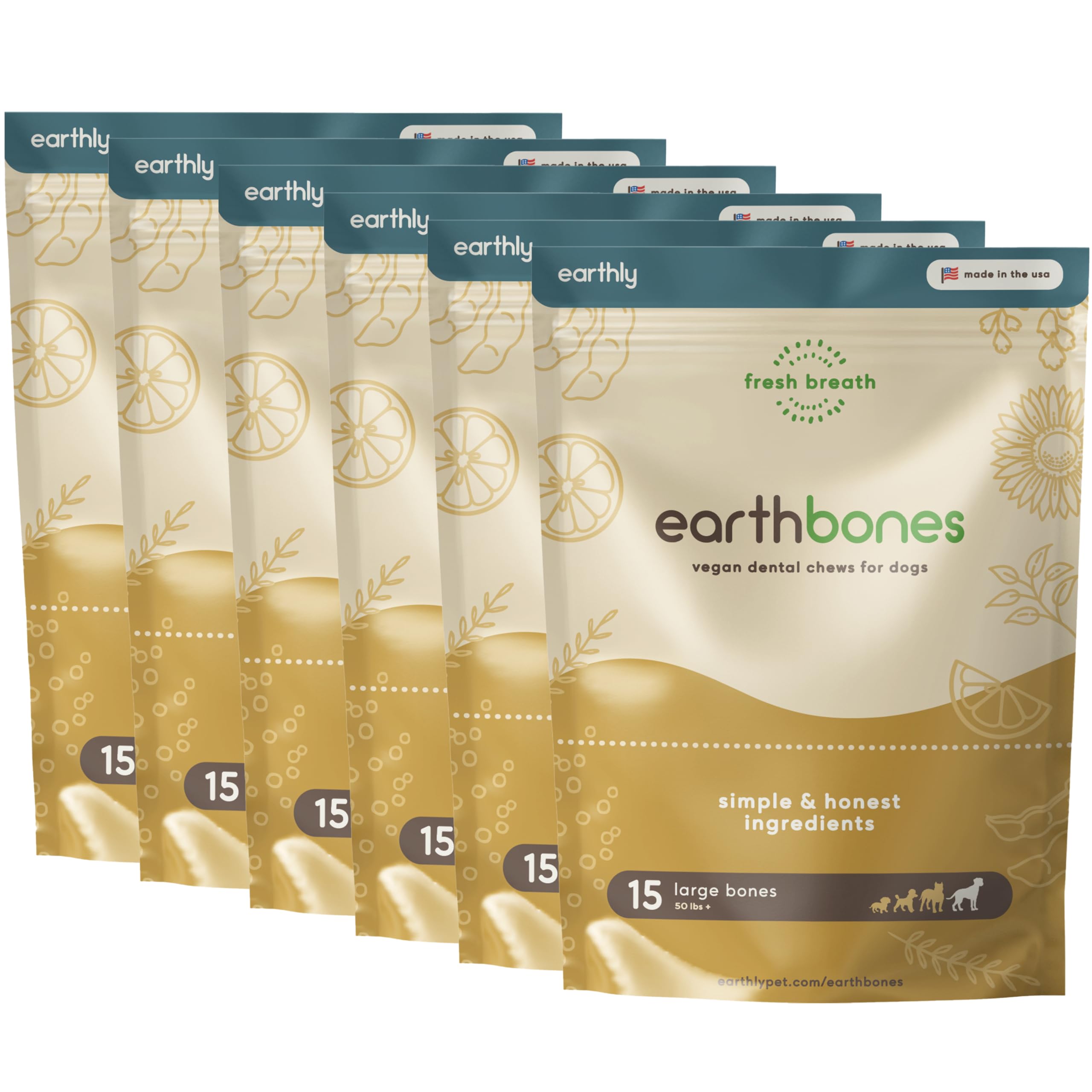 Earthbones Dental for Large Dogs, 90ct (6pk)