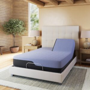 Bridgevine Home Flex Head 6-Layer Hybrid Latex Foam and Coil Adult Mattress, 12 Inches, Mattress-in-a-Box, Split King Size, Blue Ice Cover