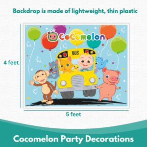 Unique Cocomelon Birthday Party Decorations Bundle - Plastic Cocomelon Backdrop, Cocomelon Banner, Balloons, Checklist - Cocomelon Party Supplies