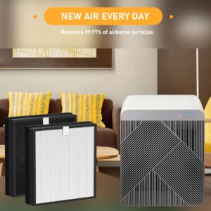 Allisfresh CFX-H1401 True HEPA Filter Replacement Kit Compatible with Samsung Bespoke Cube CFX-H1401/AA Air Cleaner Purifiers, (AX350A9350G/AA, AX350A9350N/AA), 1 Set