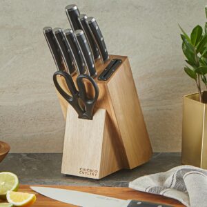 Chicago Cutlery Damen (10-PC) Built-In Sharpener Kitchen Knife Block Set with Steak Knives, Ergonomic Handles and Sharp Stainless Steel Professional Chef Knife Set