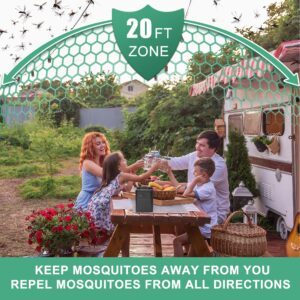 Simashts Mosquito Repellent Outdoor Patio, Rechargeable Mosquito Repeller Indoor with 20' Mosquito Protection Zone, Includes Mosquito Repellent Refills, for Camping