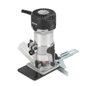 trend t1 trim router with extended trim base, 1/4 inch collet, 5.5a, 120v, compact trimming power tool, u*t1ets