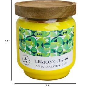 Outdoor Decorative Yellow Large Citronella Candle, 16oz, Glass, Strong Lemongrass Scented Candles, for Patio Decor, Outside Table Decor, Camping Accessories, Beautiful Candle Jars